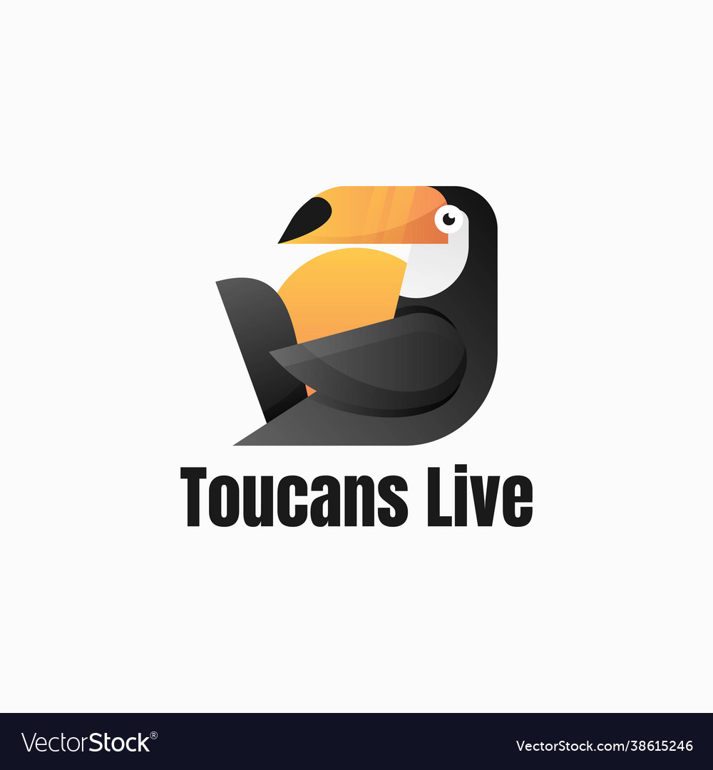 Logo toucan gradient colorful style