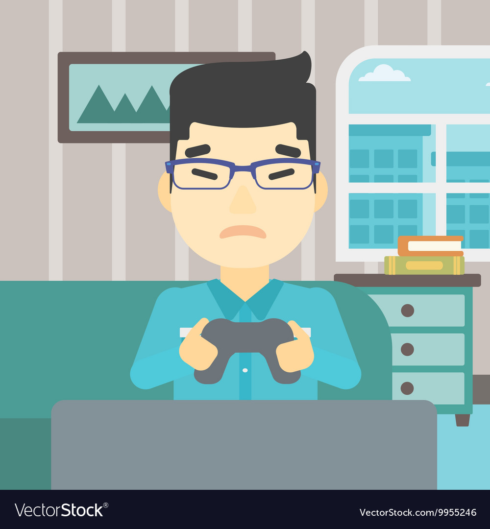 Man playing video game