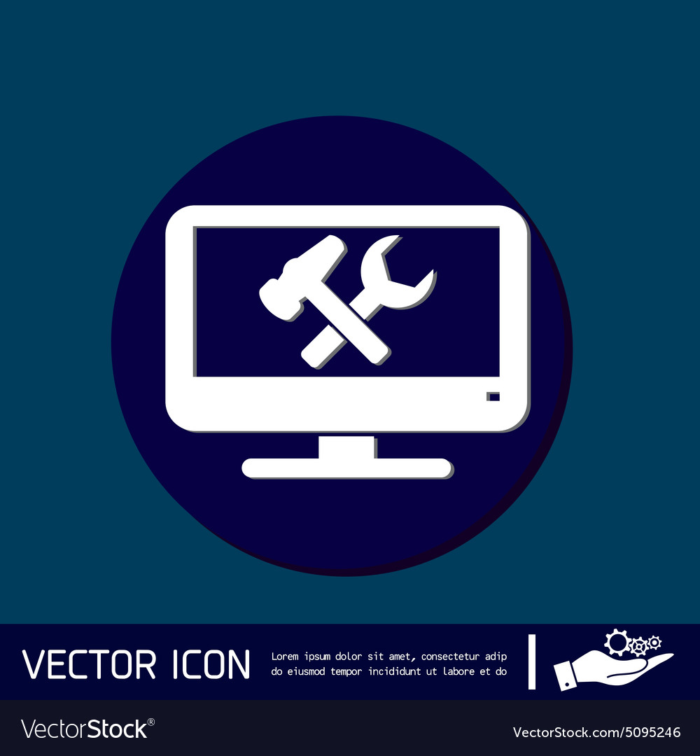Monitor symbol settings icon computer settings Vector Image