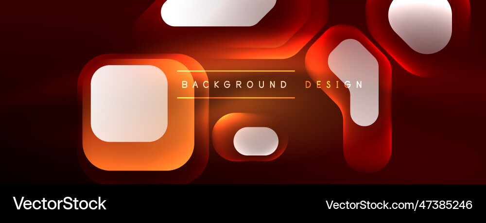 Neon lines squares and round shapes abstract Vector Image