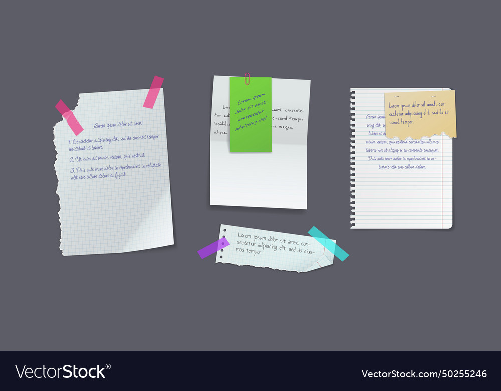 Pages with info notices realistic set