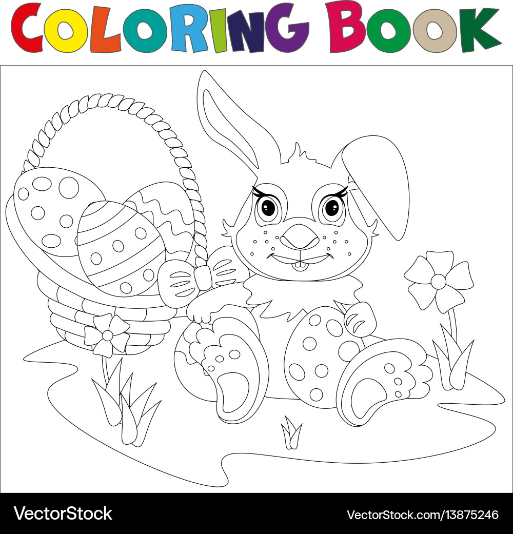 Rabbit carrying a decorated easter egg Royalty Free Vector