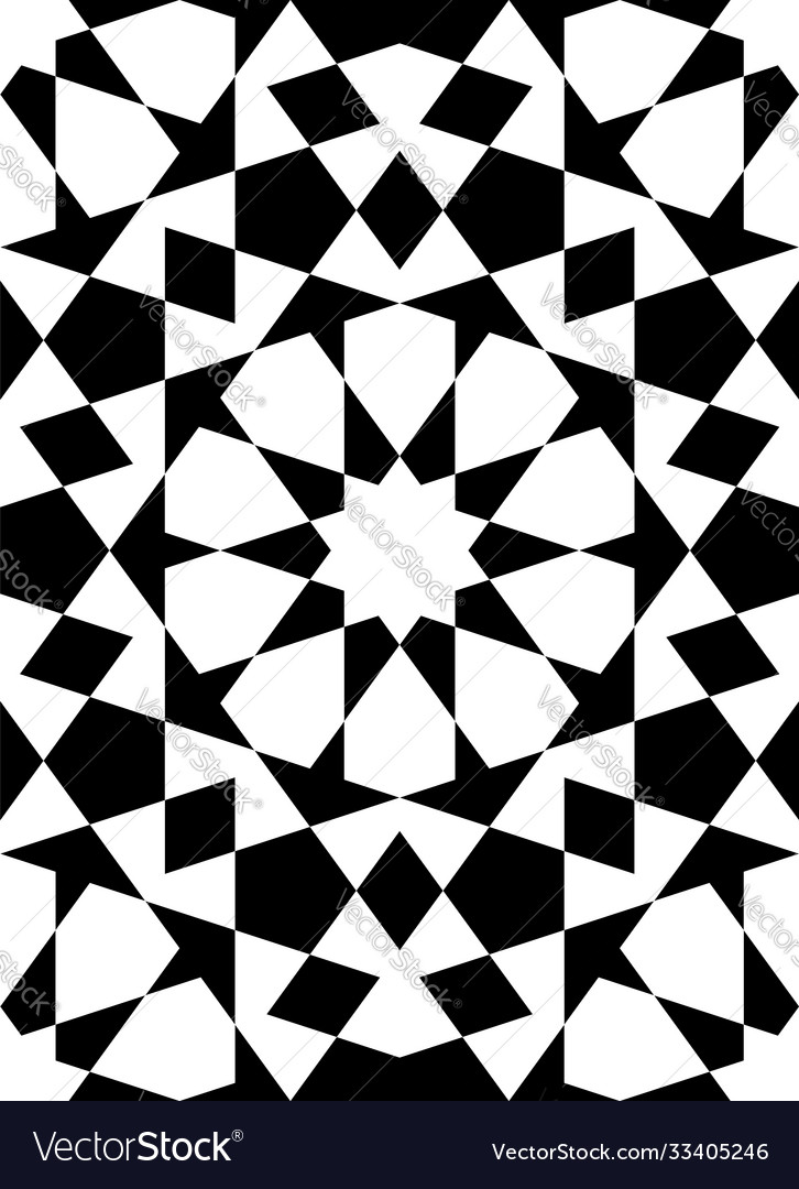 Seamless islamic geometric pattern in black Vector Image