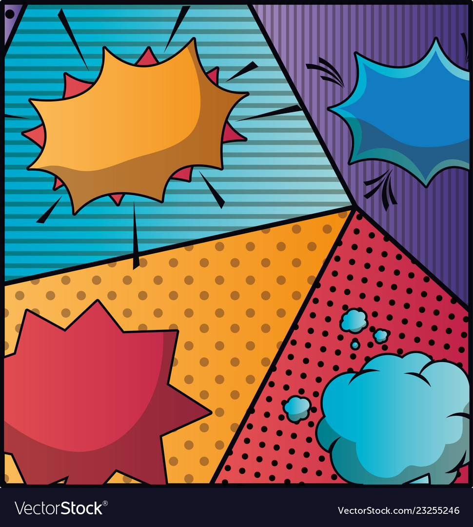 Set of speech bubbles and expressions pop art