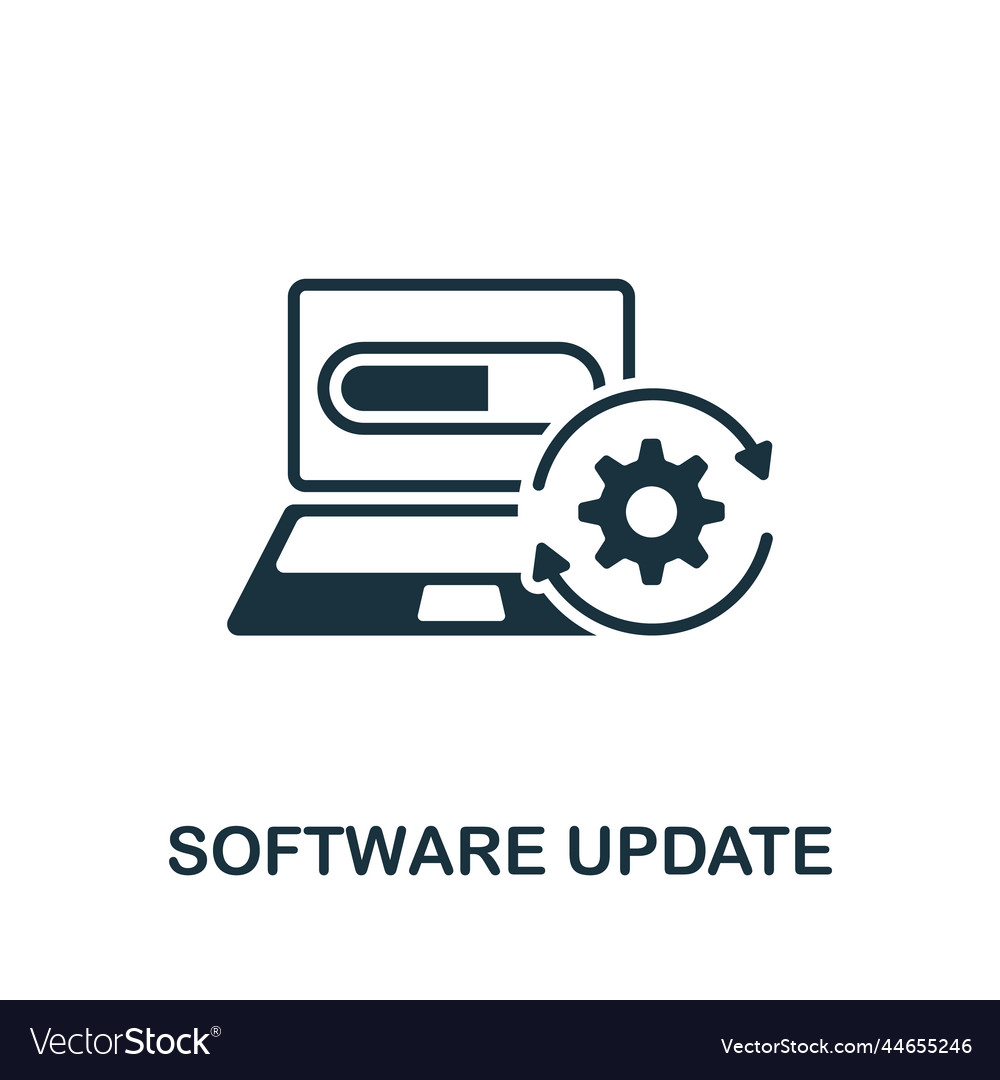 Software update icon monochrome simple cyber vector image Software update icon monochrome simple cyber