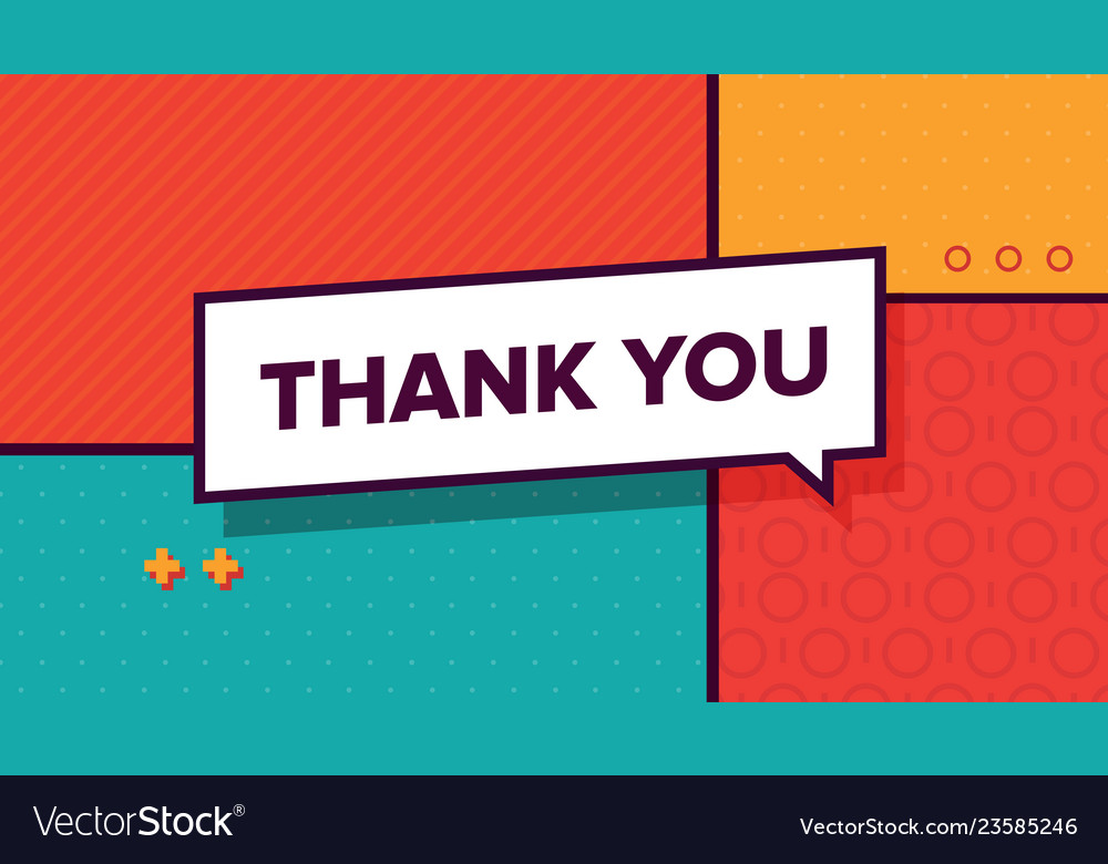 Thank you retro banner simple minimal typography Vector Image