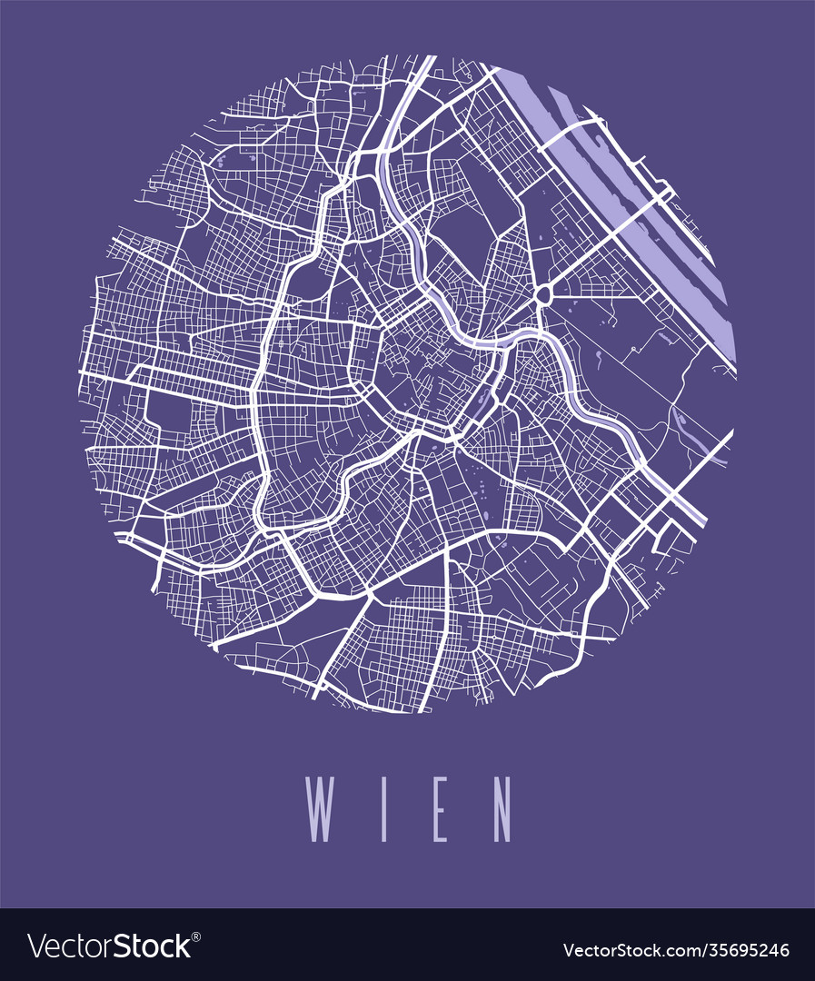 Vienna map poster decorative design street Vector Image