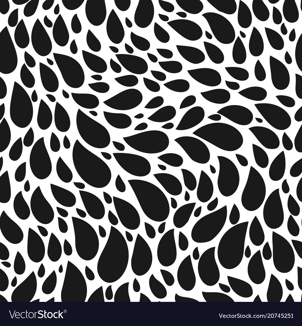 Abstract seamless drop pattern monochrome black vector image Abstract seamless drop pattern monochrome black