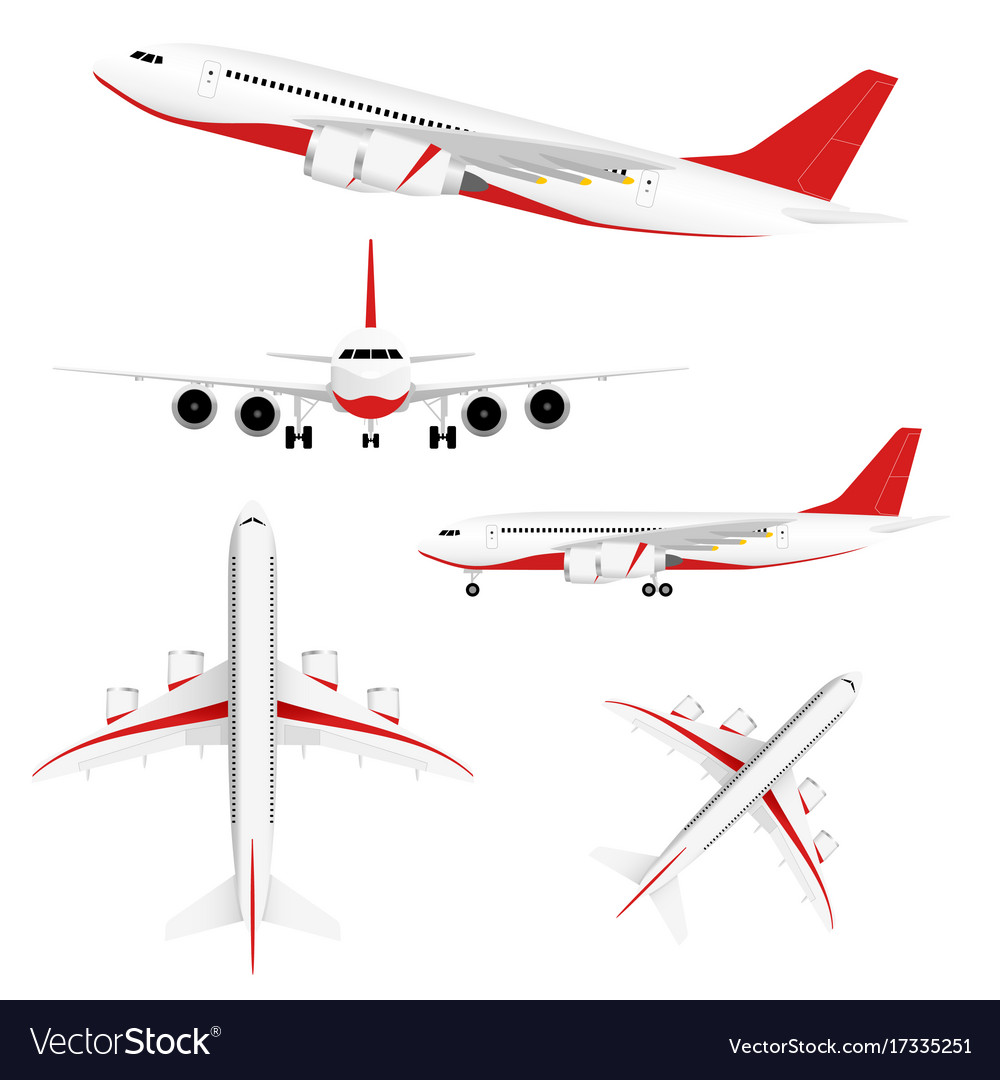 Airplane set with red