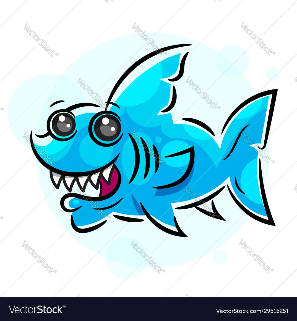 Angry shark suitable for greeting card poster