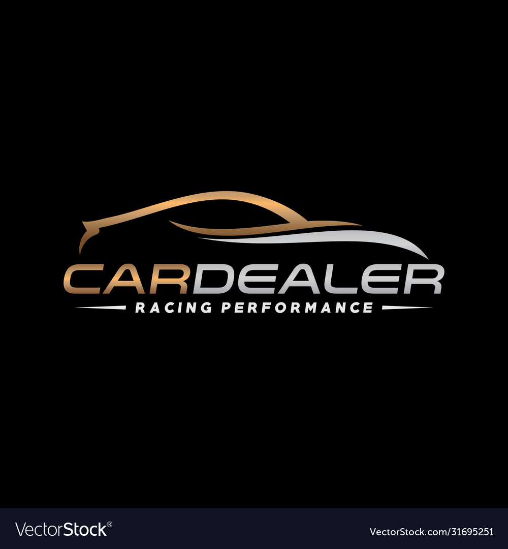 Automotive car showroom car dealer logo Royalty Free Vector