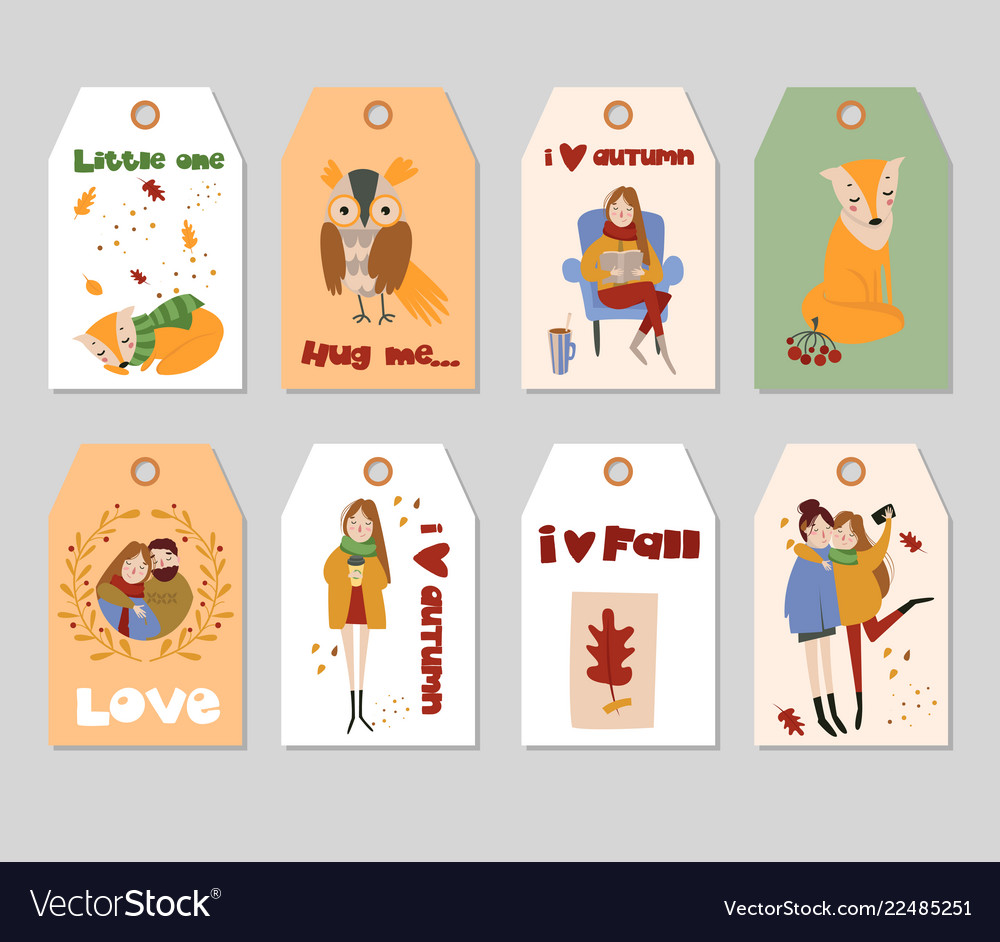 Collection autumn tags template