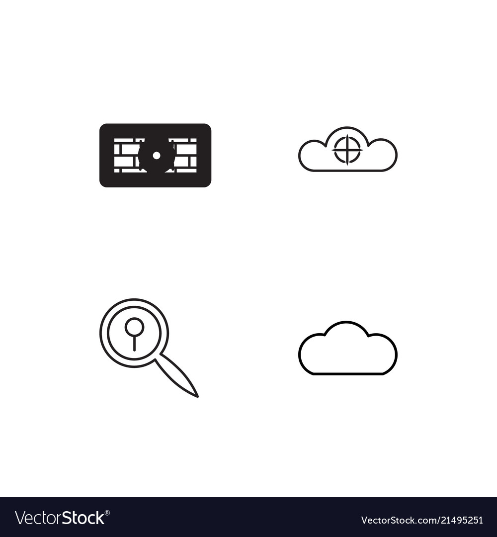Cyber security linear icons set simple outline