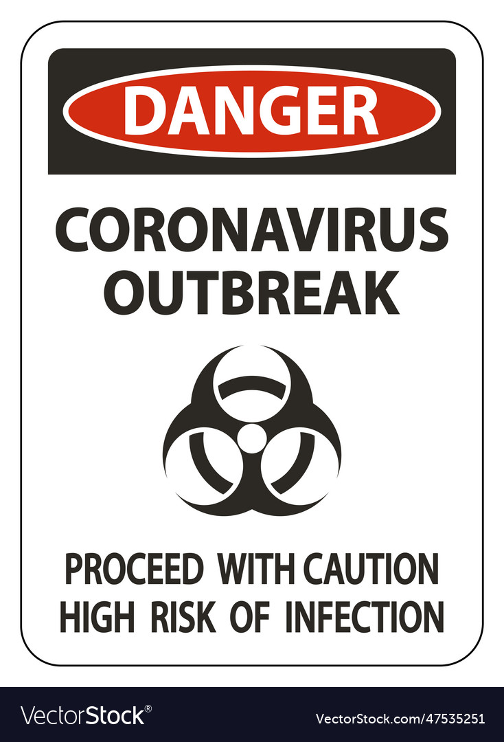 Danger coronavirus outbreak sign isolate on white Vector Image