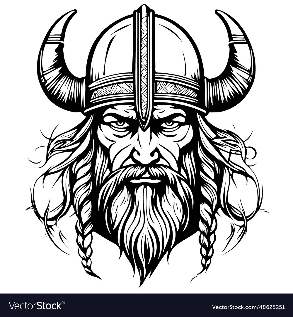 Excellent lovely viking emblem logo art Royalty Free Vector