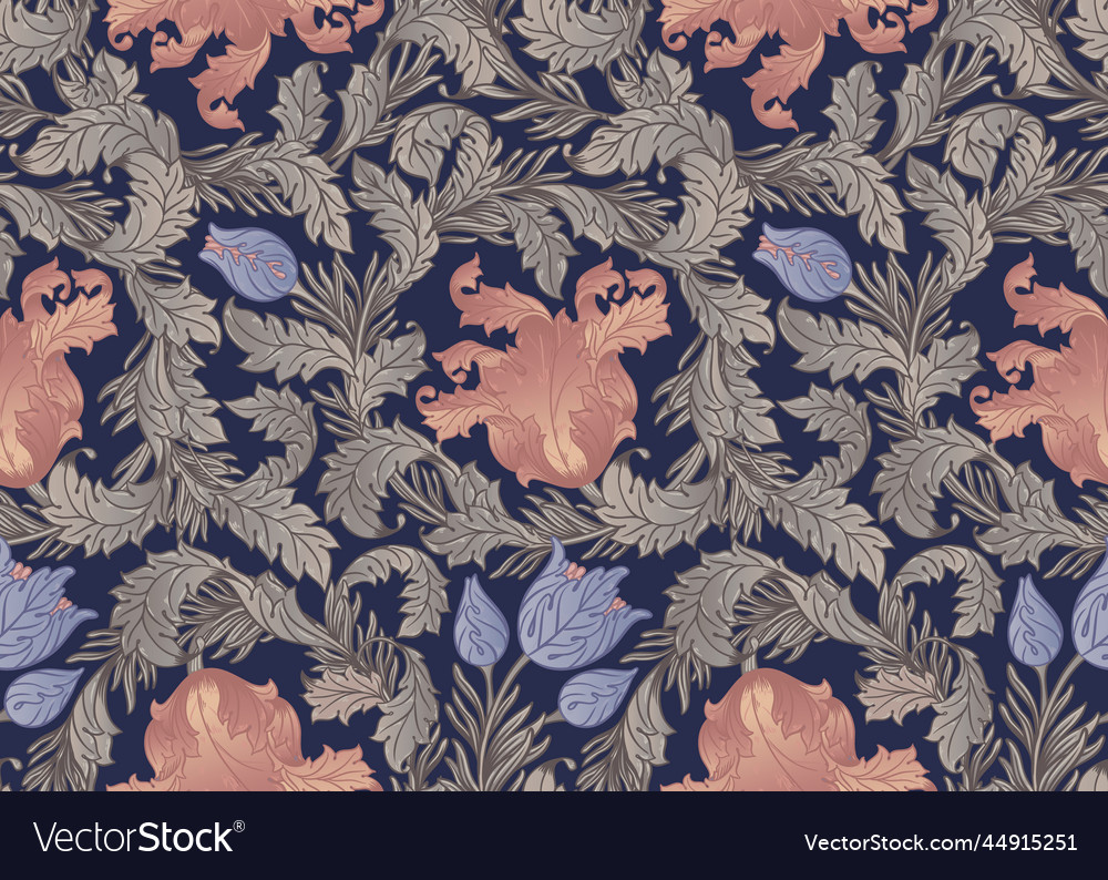 Floral vintage seamless pattern for retro