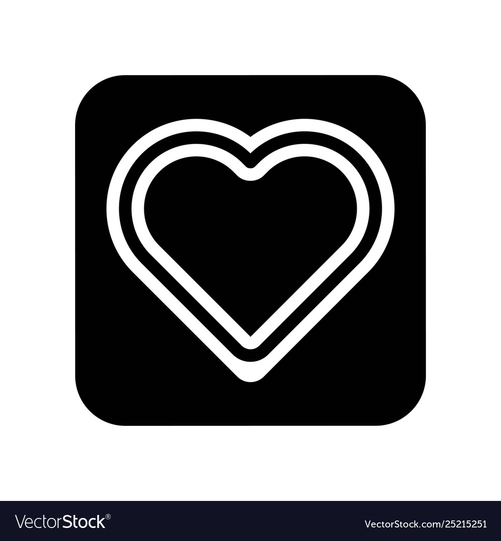 Heart button isolated solid style icon