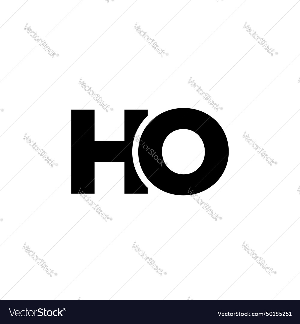 Letter h and o ho logo design template minimal Vector Image