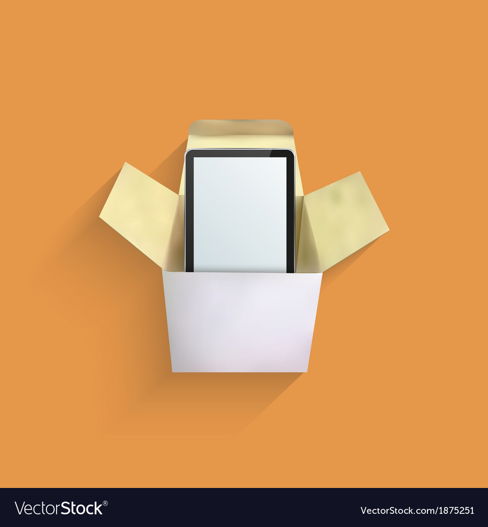 Modern computer tablet in box eps10