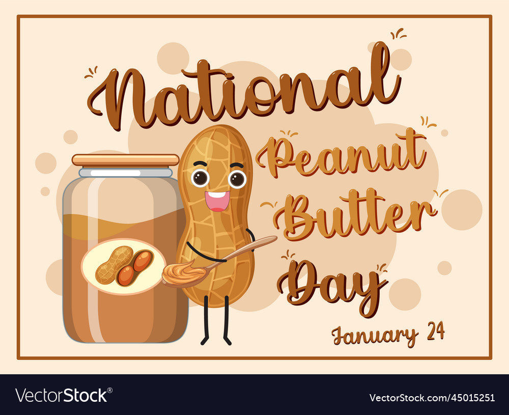 National peanut butter banner design Royalty Free Vector