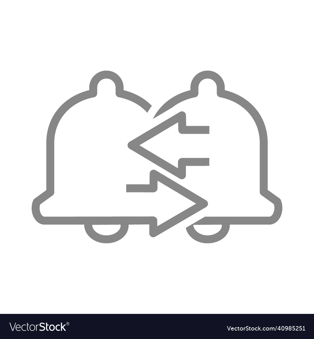 Notification bell exchange line icon inbox
