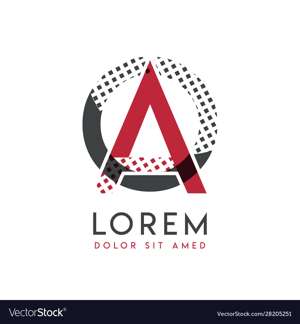 Oa logo with gray and red color that can be used vector image Oa logo with gray and red color that can be used