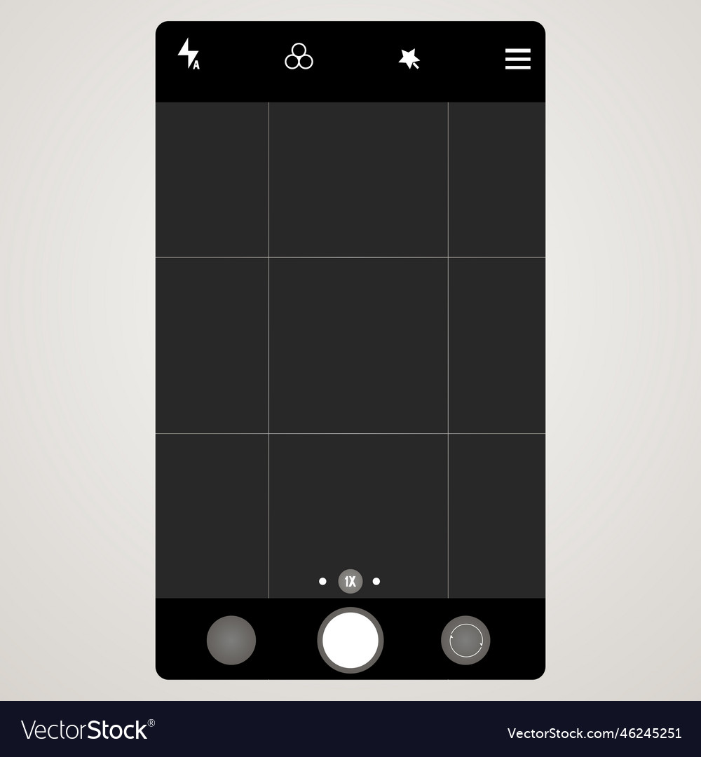 Phone camera viewfinder screen interface view Vector Image