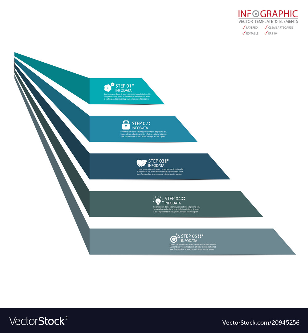 Abstract element infographics 5 option design vector image Abstract element infographics 5 option design