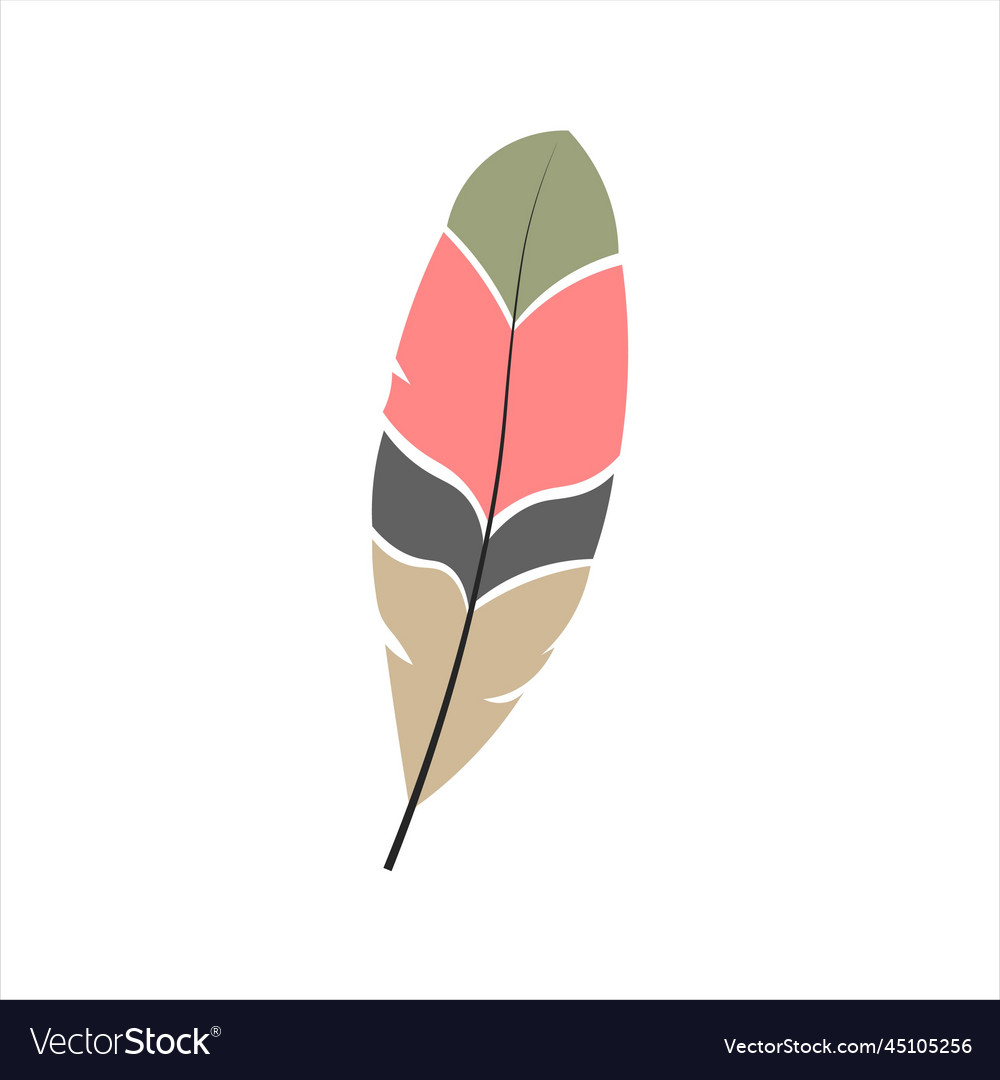 Boho feather design art Royalty Free Vector Image