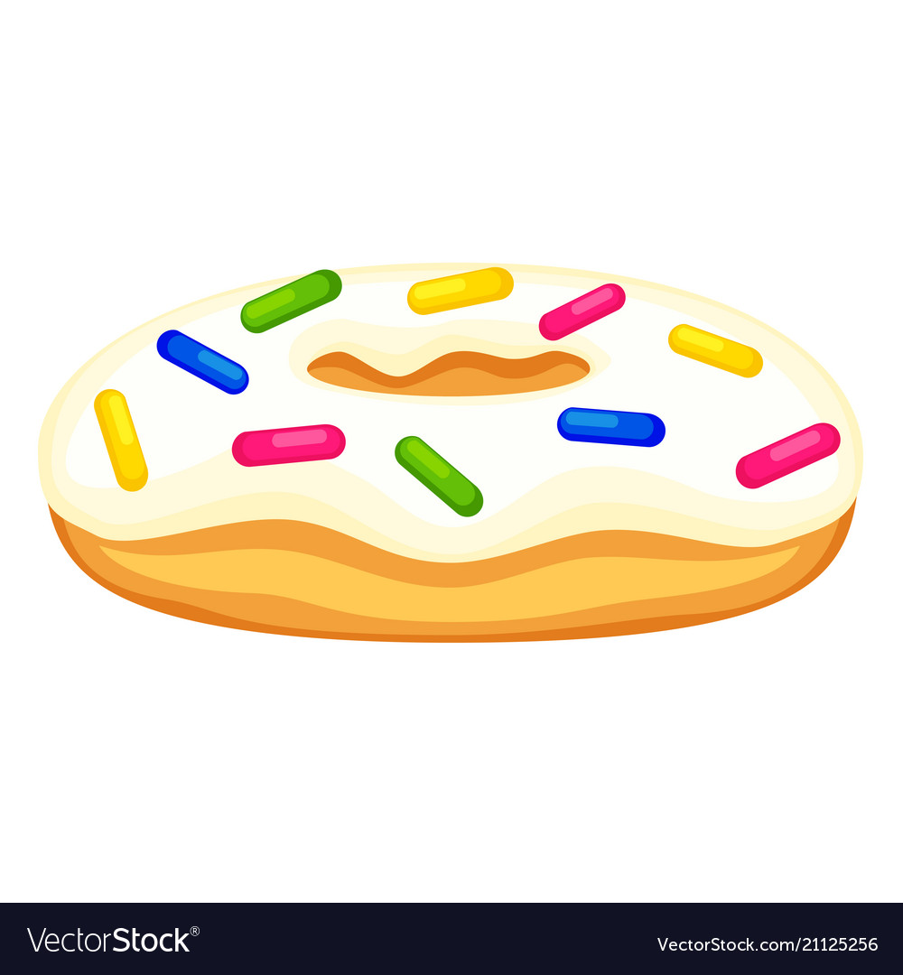 Bunte Cartoon Donut mit Falten Seitenansicht