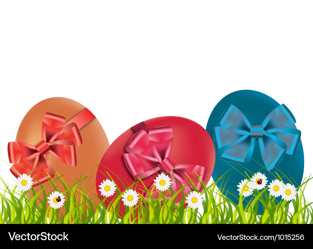Easter eggs happy Royalty Free Vector Image - VectorStock