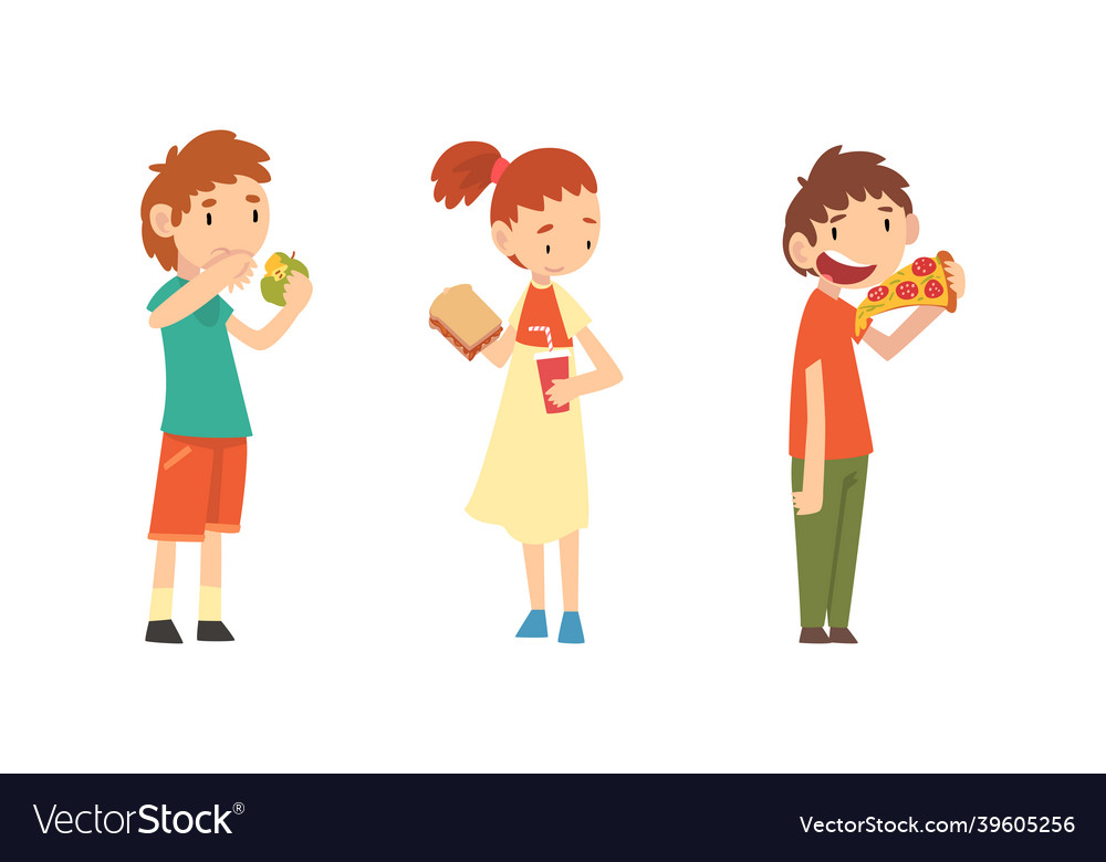 Little girl with sandwich and boy rejecting eating