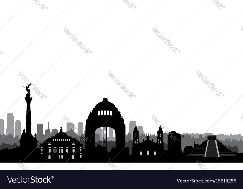 Mexiko-Stadt Skyline Silhouette