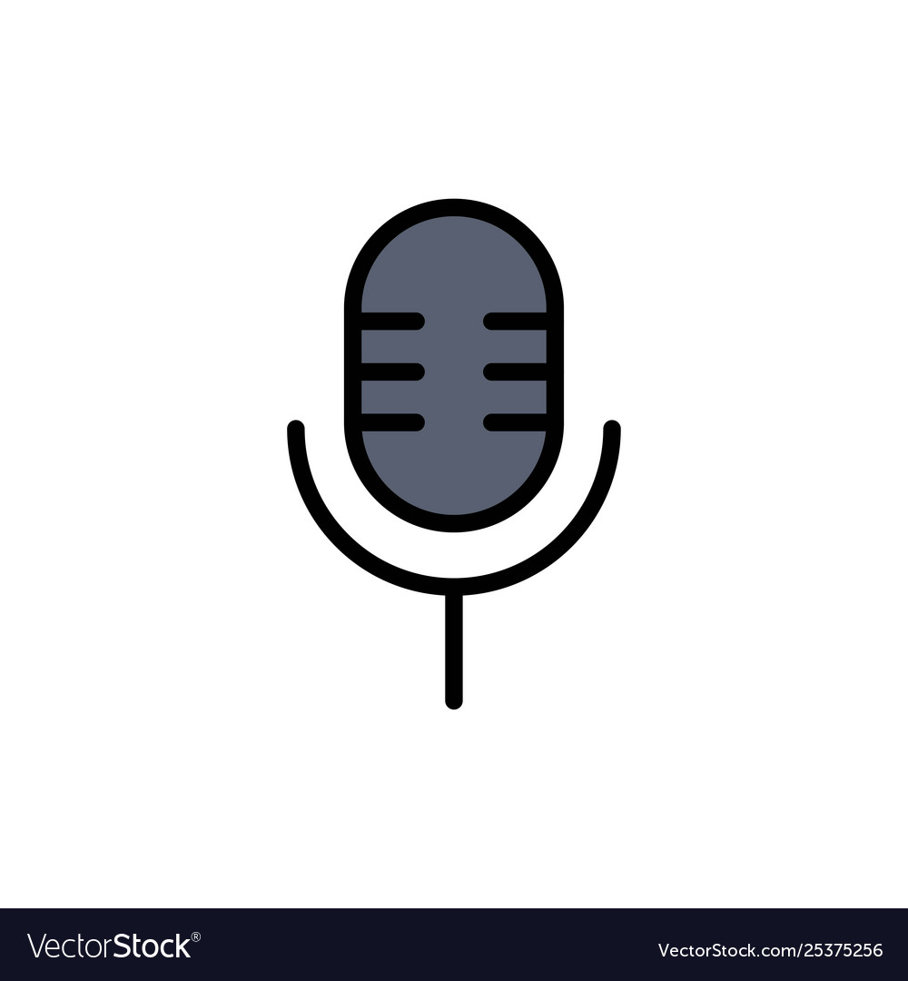 Mic microphone sound show flat color icon