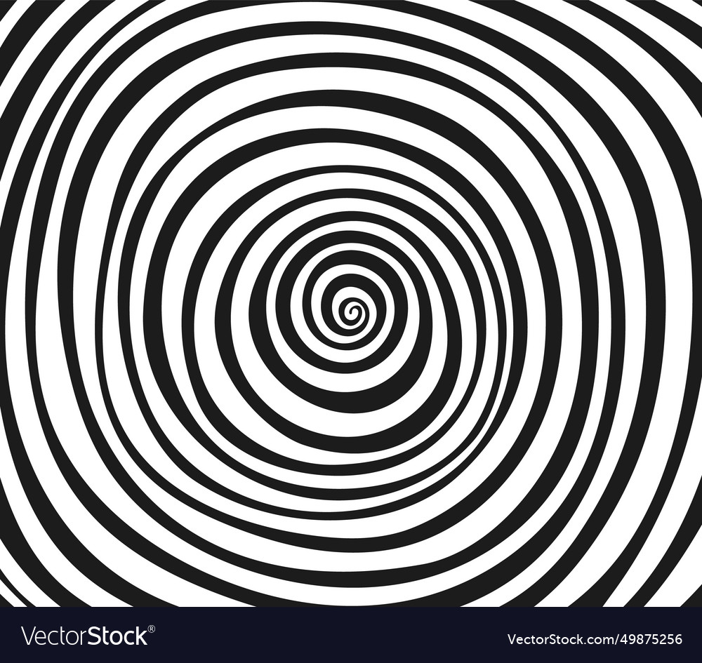 Monochrome psychedelic background spiral pattern Vector Image