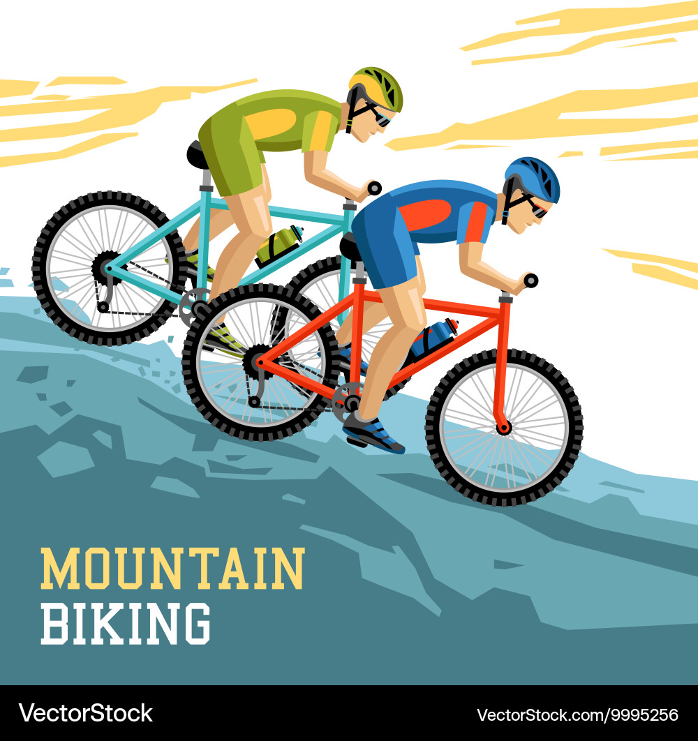 Mountain biking Royalty Free Vector Image - VectorStock