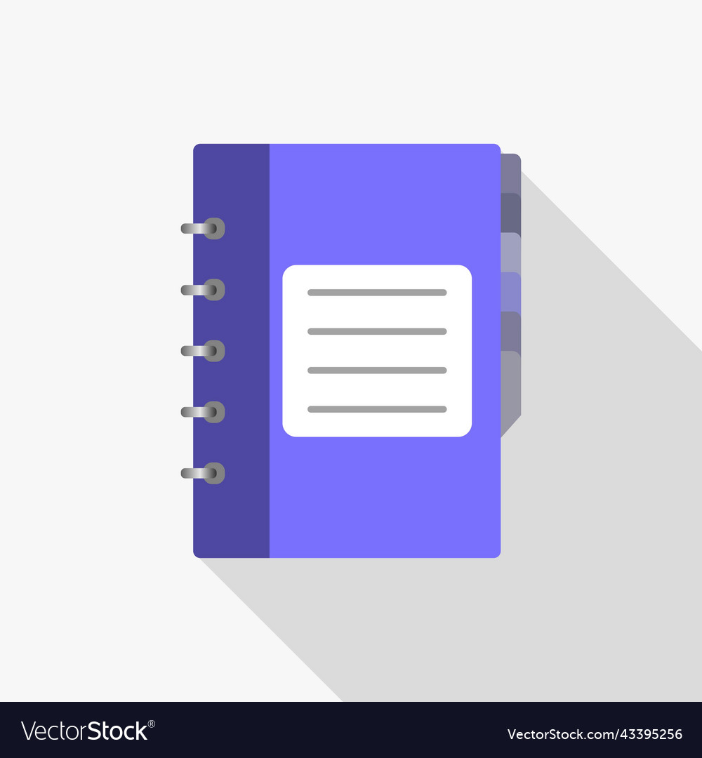 Notebook icon on white isolated background vector image Notebook icon on white isolated background