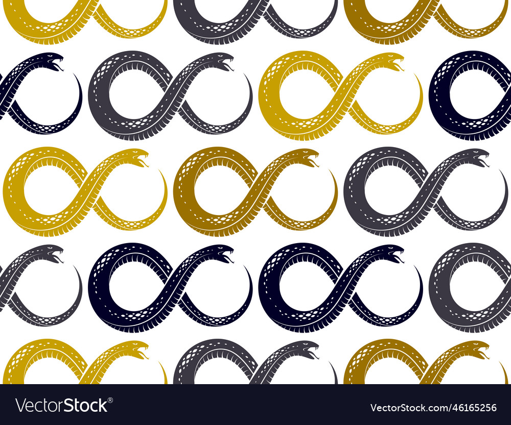 Seamless snakes pattern in vintage drawing style Vector Image