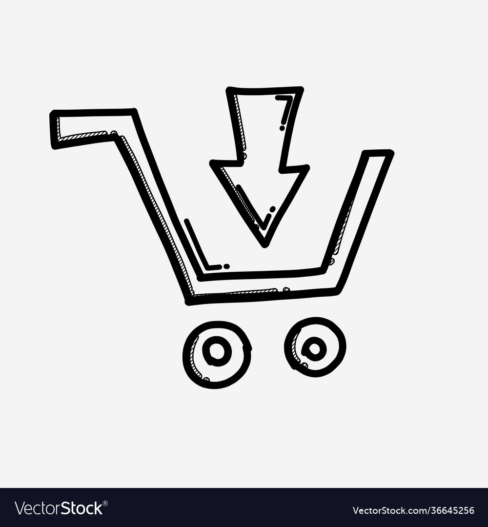 Shop cart download icon drawing sketch hand drawn