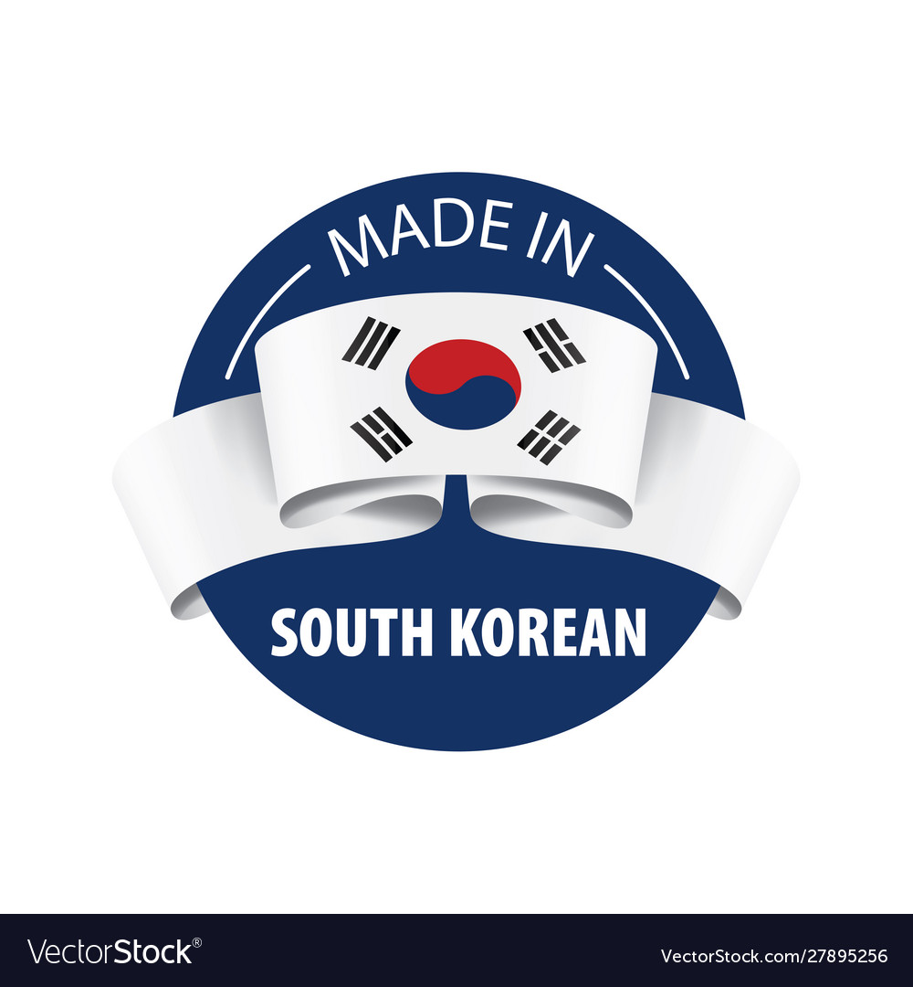 South korean flag on a white Royalty Free Vector Image