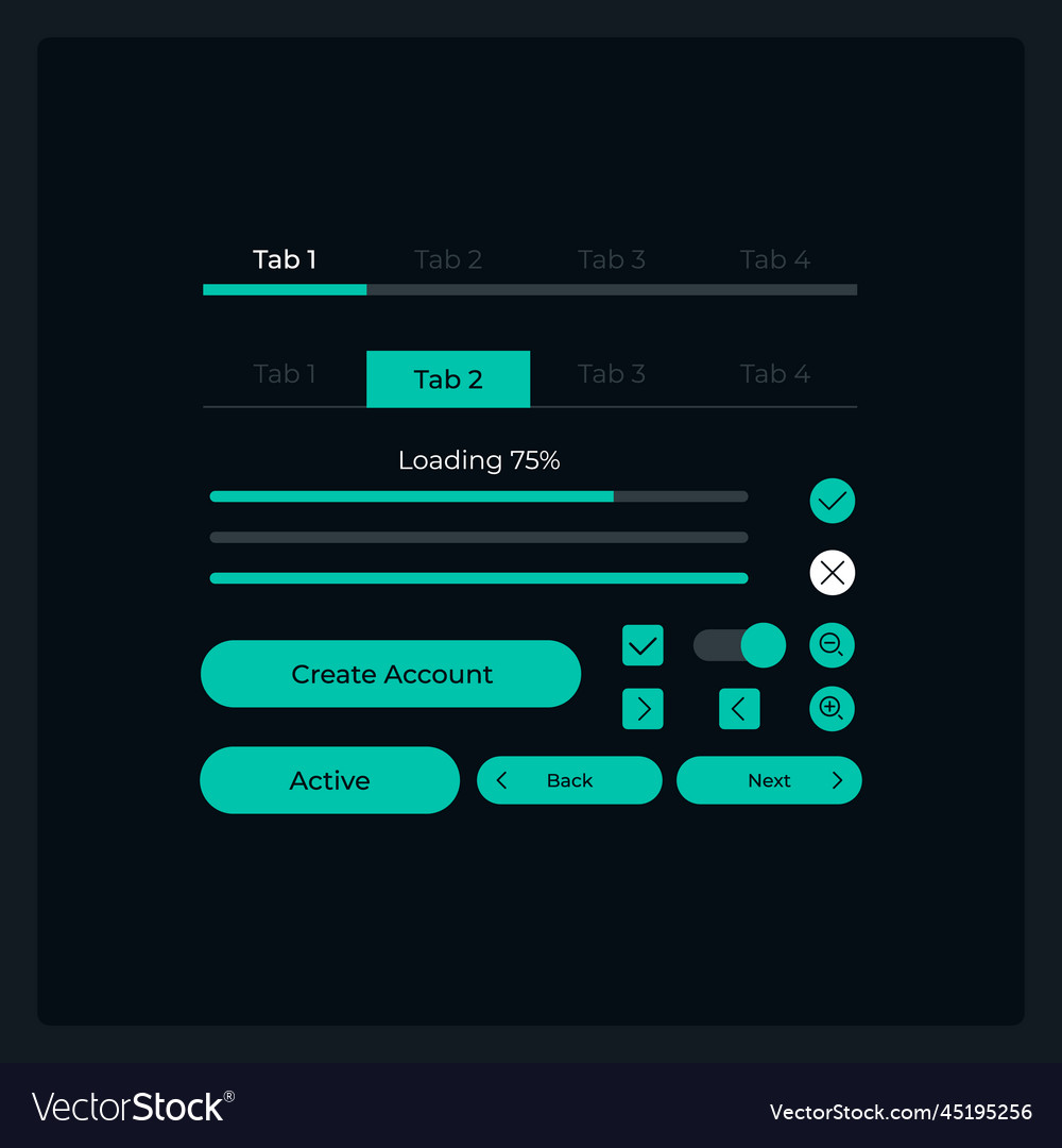 User registration ui elements kit vector image User registration ui elements kit