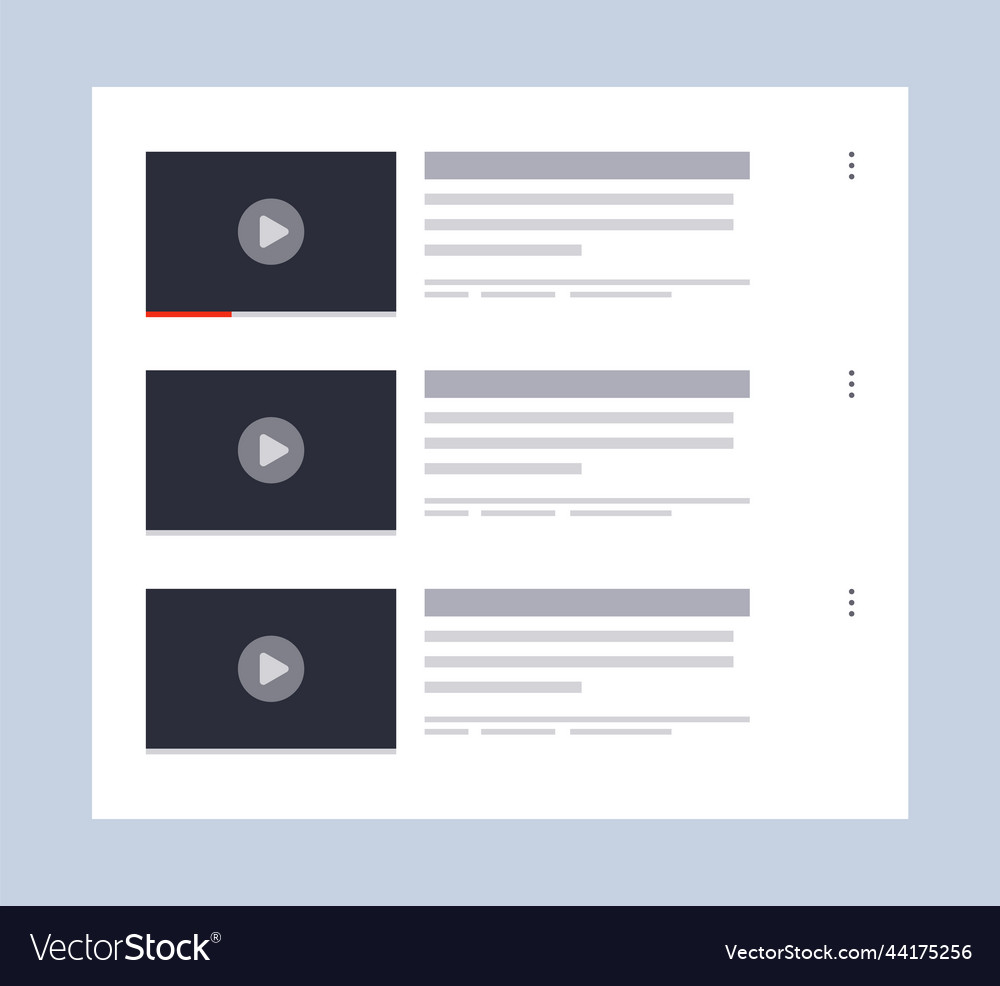 Video player template interface hosting vector image Video player template interface hosting