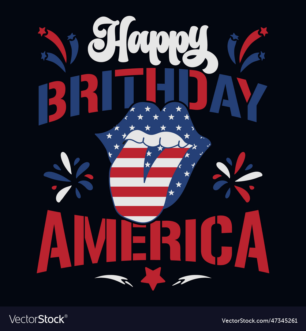 4th of july shirt happy usa t Royalty Free Vector Image