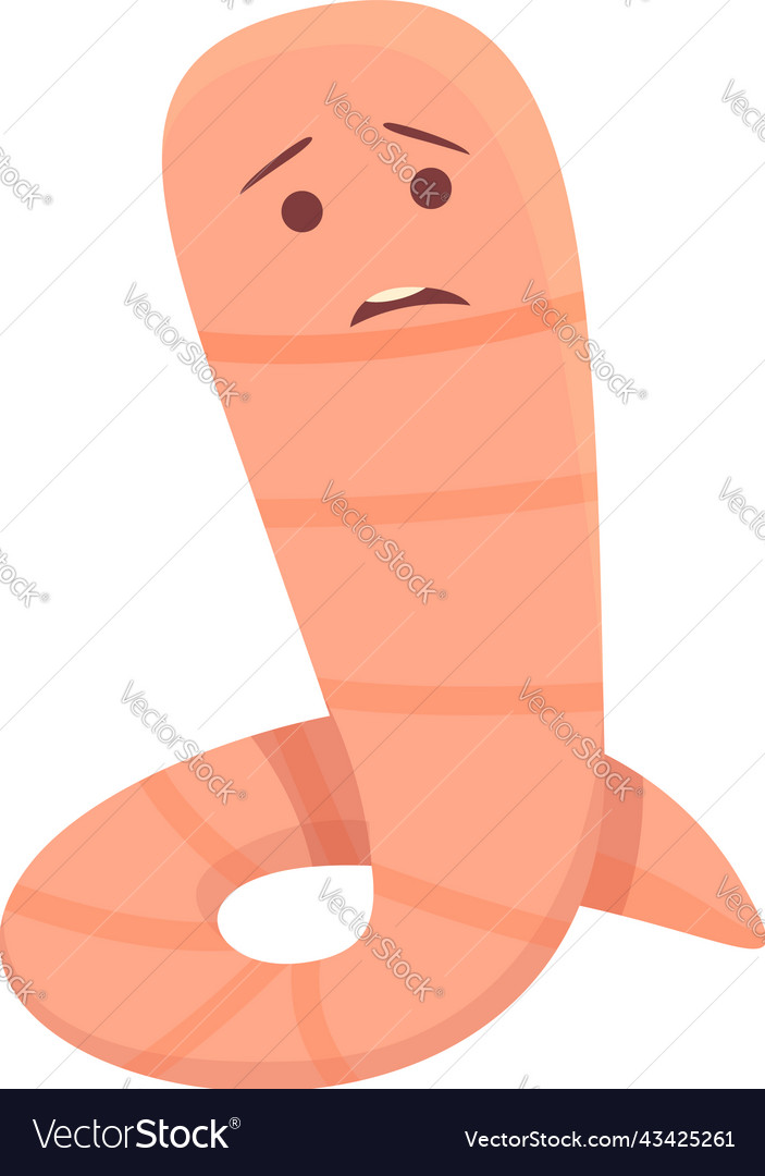Agriculture worm icon cartoon cute soil Royalty Free Vector