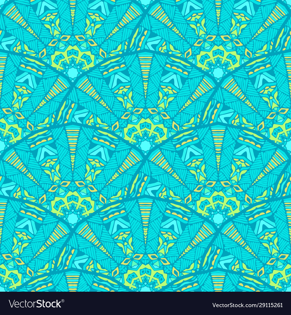 Blue oriental damask flourish seamless design