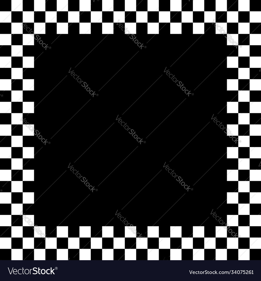 Checkered chequered square frame with blank