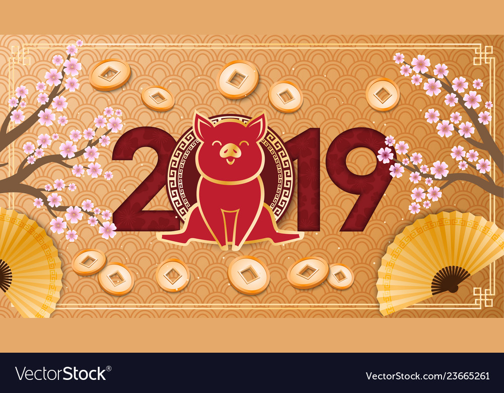 Chinese new year background vector image Chinese new year background