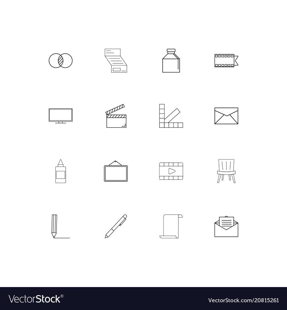 Creative process and design linear thin icons set