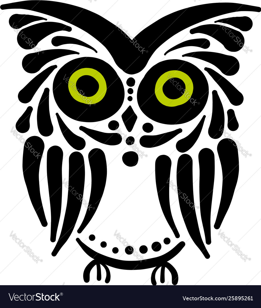 Cute owl logo black silhouette for your design Vector Image