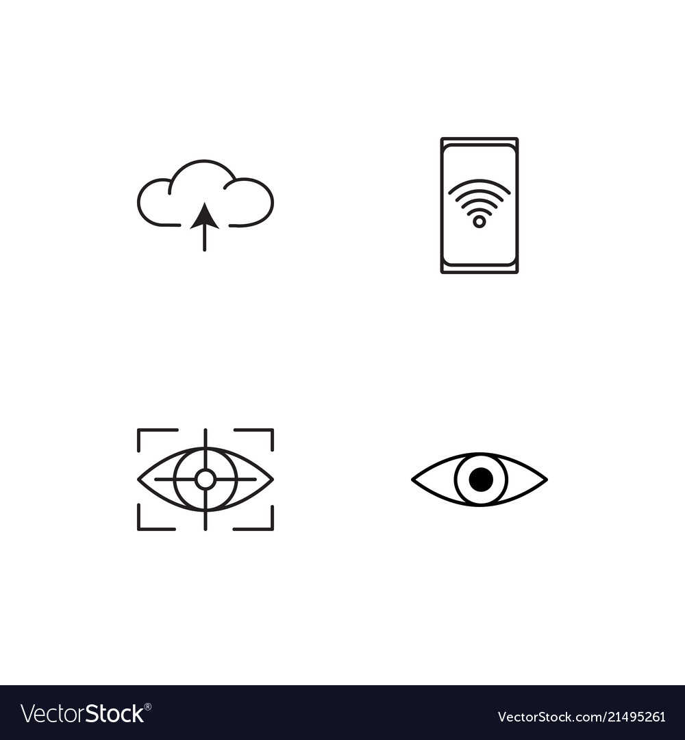 Cyber security linear icons set simple outline